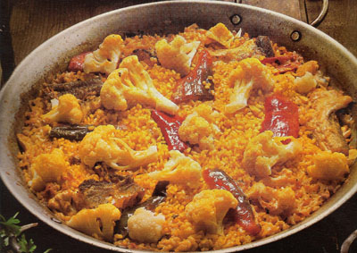 Riz au four à la morue et au chou-fleur